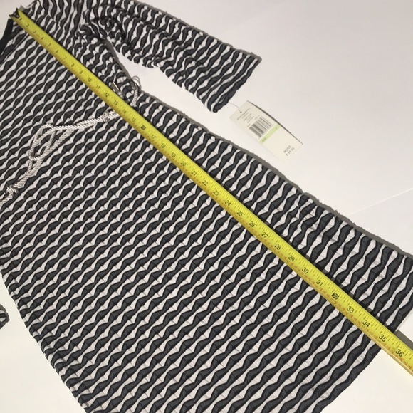 Sharagano dress sz 4 NEW stretch bodycon gray black white - Picture 6 of 8